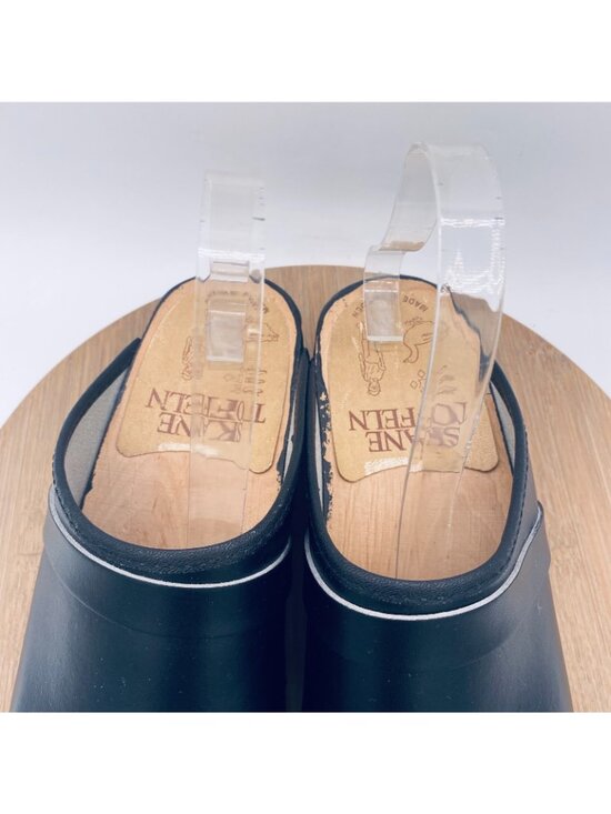 Sakne Toffeln Swedish Wooden Clogs Mens 11 44 Black Leather Comfort Mules main image 12